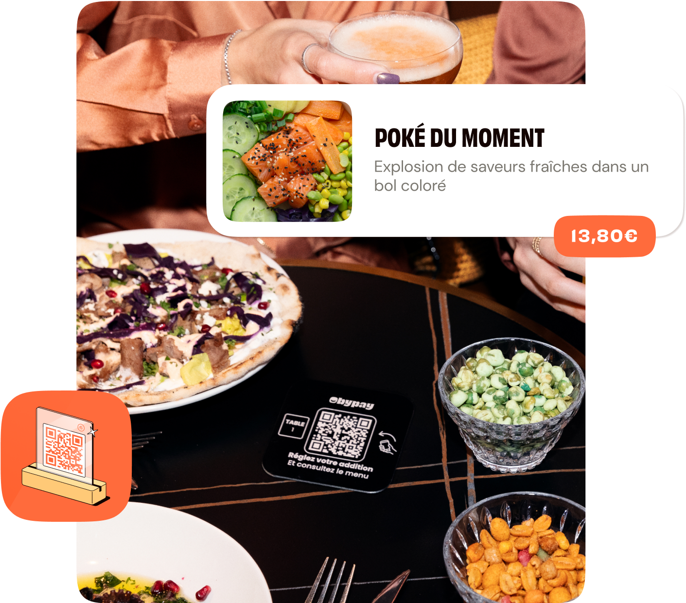 Consulter les nouveautés sur un menu de restaurant digital